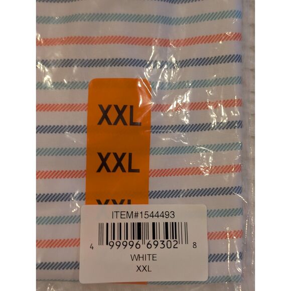 Hickey Freeman Golf Polo XXL White Stripe Stretch Moisture-Wicking NWT - Picture 4 of 5